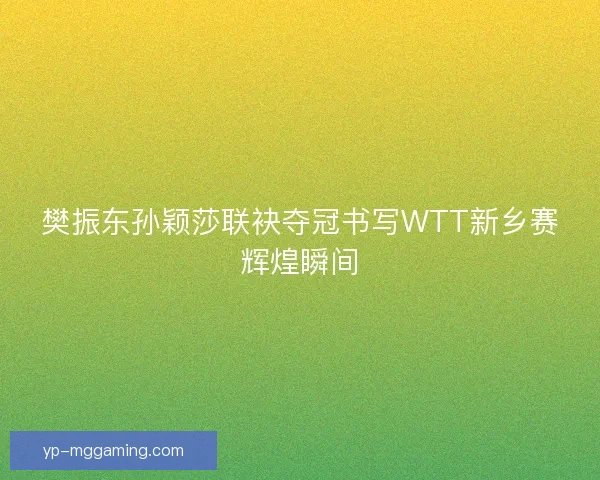樊振东孙颖莎联袂夺冠书写WTT新乡赛辉煌瞬间